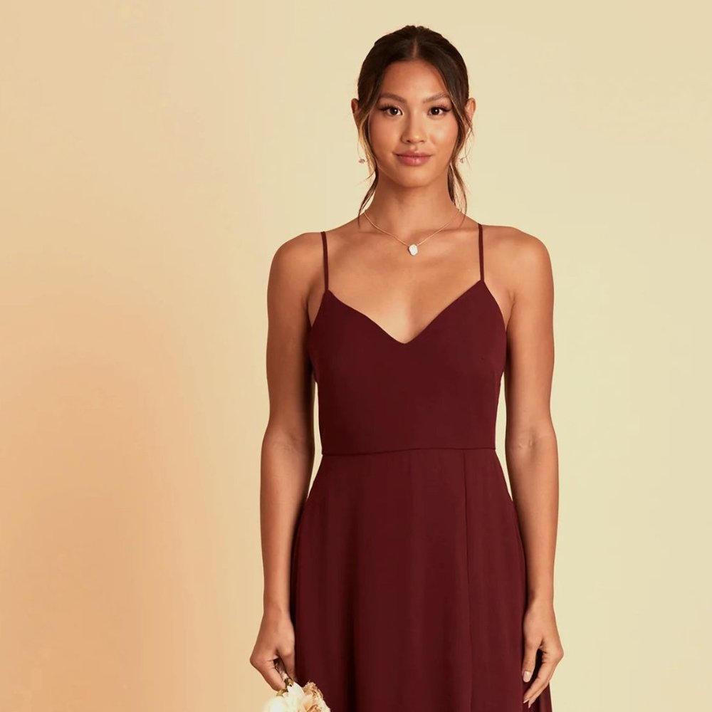 Birdy Grey ADELLE Dress in Cabernet Color with Slit - TAILORED